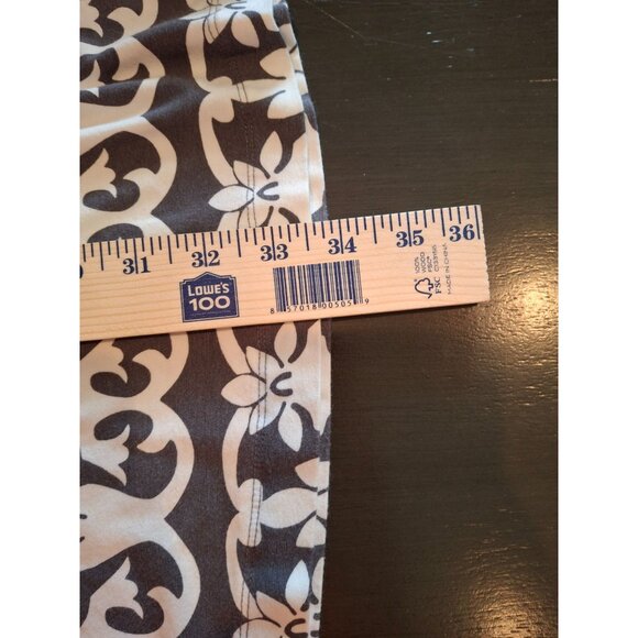 LOFT Women Shift Mini Dress M Gray White Paisley Floral Short Sleeve Lagenlook - Picture 6 of 6